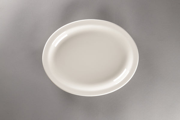 ROLLED EDGE NARROW RIM OVAL PLATTER 13.8"_0