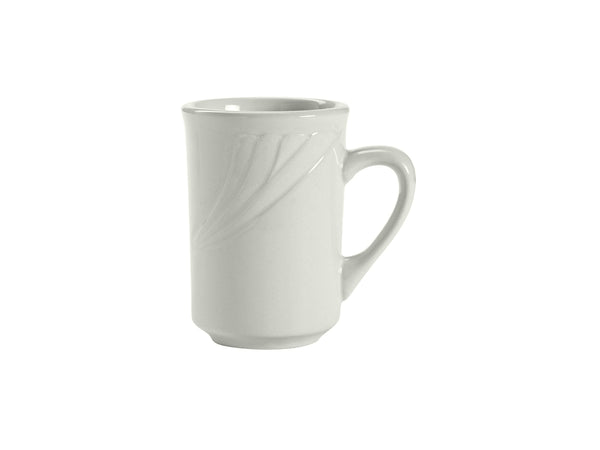 Tuxton Mug 7 ½ oz Sonoma Porcelain White Embossed