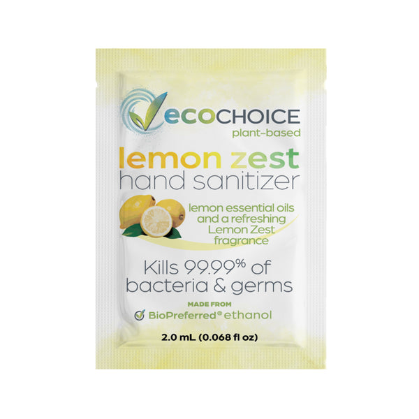 2mL EcoChoice by Sterno Hand Sanitizer Lemon Zest Packets 2000ct