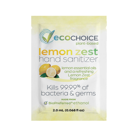2mL EcoChoice by Sterno Hand Sanitizer Lemon Zest Packets 2000ct_0