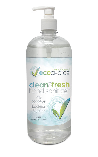 1 Liter ecoChoice Hand Sanitizer Clean & Fresh w/ Pump 8/Cs